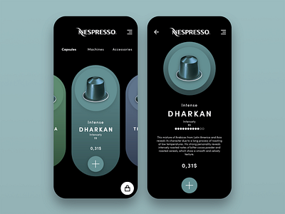 Nespresso Store Mobile App app design graphicdesign icon type typography ui ux vector web website