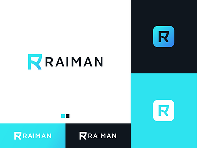 raiman brand branding graphic design icon identity logo design minimal modern r letter raiman typography vector