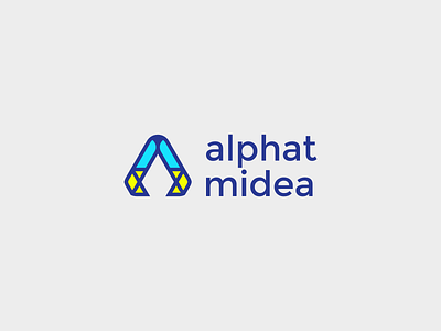 alphat midea 2d abstract logo alphat branding icon identy logo app midea vector