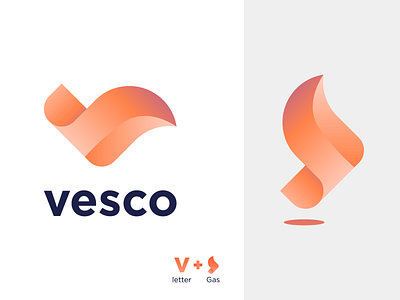 vesco brand brand identity branding gas company gas oil letter v logo logo logo design logo design branding minimal modern vesco gas