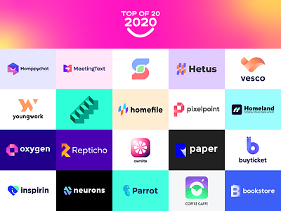 top of 2020 logo design best 2020 bold brand branding graphic design illustration logo logo design minimal modern top logo vector