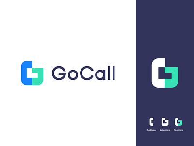 gocall brand brand identity branding dialer gocall graphic design lettermark logo logo design minimal modern telecommunication typography
