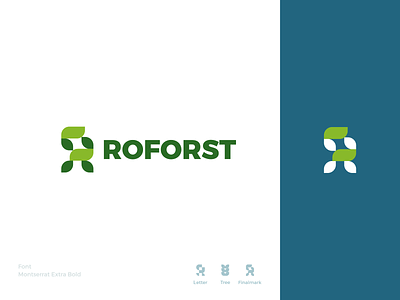 ROFORST banding logo identy brand branding cutting graphic design leaf logo design minimal modern roforst roforst selling tree typography