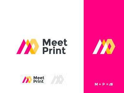 meetprint brand brand identity branding graphic design letter lettermark logo logo logo design mark minimal modern mp logo