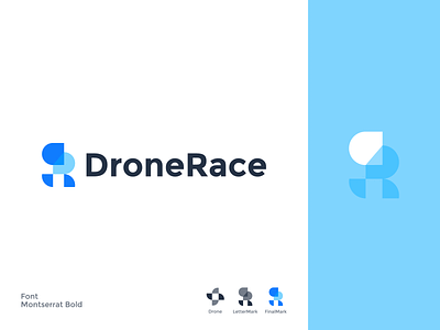 DroneRace brand brand identity branding design dronerace graphic design lettermark lettermark logo lettermarks logo design minimal modern typography