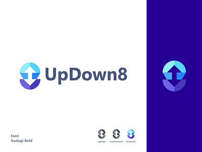 UpDown8 8 bold brand brand identity branding design graphic design icon logo logo design minimal modern