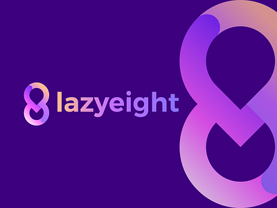 lazy eight gradient (Final Mark) blog bold brand brand identity branding digit graphic design lazy eight logo design minimal modern startup tech