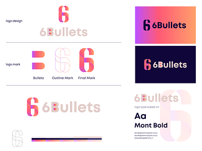 6 Bullets 6 brand branding design digit graphic design logo logo design minimal modern