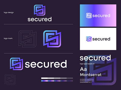 secured logo branding brand branding design gradient graphic design logo logo design minimal modern motion graphics secured logo