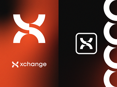 xchange negative space logo brand branding design graphic design logo logo design minimal modern negative space xchange