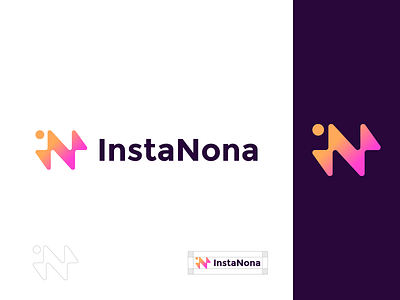 InstaNona logo (proposal) brand branding design graphic design i logo logo logo design minimal modern n logo