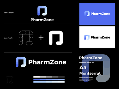 Pharmzone logo branding brand branding design drags graphic design illustration logo logo design medecine minimal modern pharma ui zone
