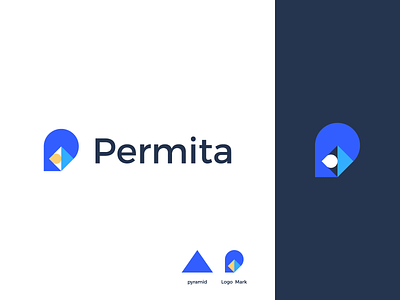 Permita logo brand branding design graphic design illustration logo logo design minimal modern p mark pyramid ui