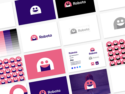 Robota logo design guidelines 3d app bold brand brand identity branding design graphic design icon identity illustration logo logo branding logo design logo mark minimal modern robota typography vector