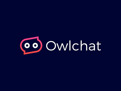 owlchat Logo Design brand branding chat design graphic design illustration logo logo design minimal modern owl robotic ui