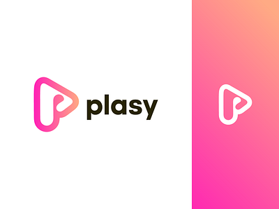 plasy logo brand branding design graphic design illustration logo logo brand logo design minimal modern p logo p mark plasy