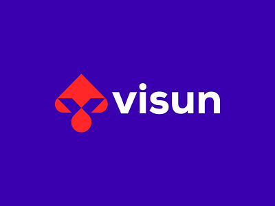 Visun logo brand branding design graphic design illustration logo logo design logo v minimal modern v mark visun