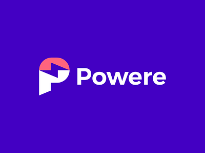 Powere logo brand branding design graphic design illustration logo logo design logo p minimal modern p mark powere