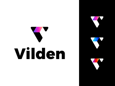 Vilden logo abcdefghijklmnopqrstuvwxyz brand branding design gradient graphic design illustration logo logo design logo v minimal moden modern new logo ui v mark vilden