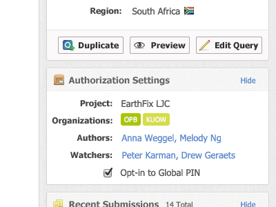 QueryMaker Overview Settings