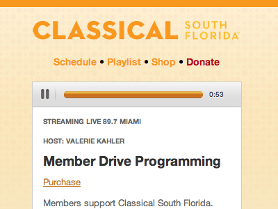 Classical South Florida audio player