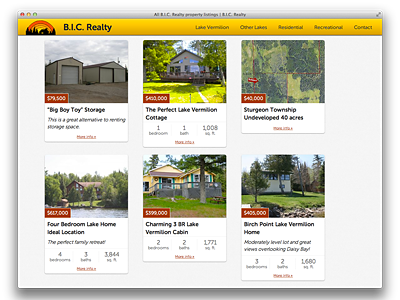 B.I.C. Listings Page expressionengine real estate realty