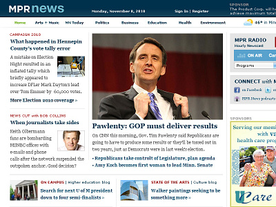 MPR News Concept (2010) homepage news