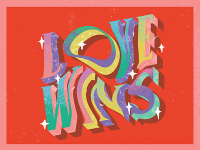 LOVE WINS design illustration typography