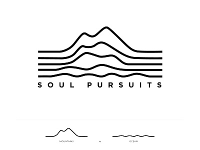 Soul Pursuits Logo lineart lines logo logo design branding logodesign minimal minimalism minimalist minimalist logo mountain logo ocean ocean logo outdoor outdoor logo