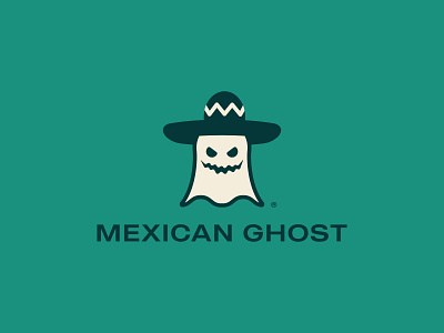 Mexican Ghost Logo Design brand brand identity branding design food ghost icon logo logo design logodesign mexican mexican food mexican hat minimal symbol