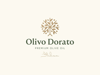 Olivo Dorato Logo Design brand brand identity branding design icon logo logo design logodesign minimal olive olive oil olive tree symbol