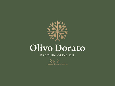 Olivo Dorato Logo Design brand brand identity branding design icon logo logo design logodesign minimal olive olive oil olive tree symbol