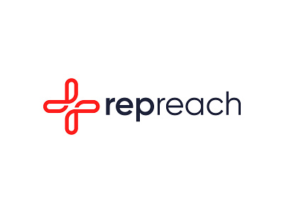 RepReach Logo Design brand brand identity branding connect design doctor health icon logo logo design logodesign minimal pharmacy plus r letter symbol