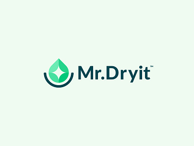 Mr. Dryit Logo Design brand brand identity branding clean cleaning design drop icon logo logo design logodesign minimal shine symbol