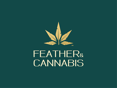 Feather & Cannabis Logo Design brand brand identity branding cannabis cbd design feather icon logo logo design logodesign medical minimal symbol