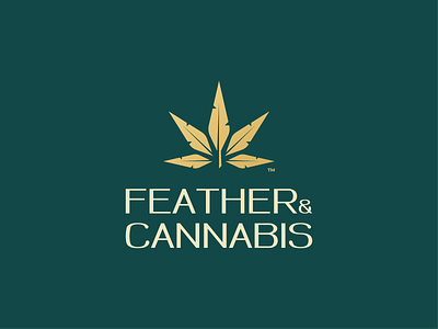 Feather & Cannabis Logo Design