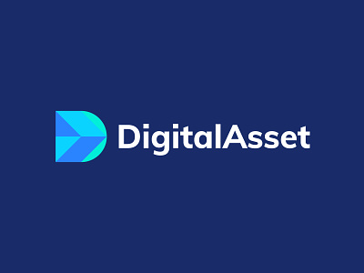 Digital Asset Logo Design blue brand branding design digital digital asset finance green icon logo logodesign minimal