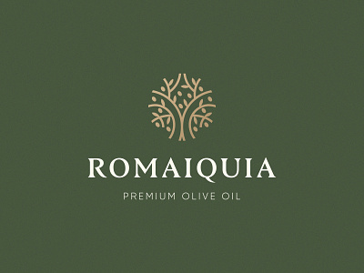 Romaiquia Olive Oil Logo design brand branding design green icon logo logodesign minimal oil olive olive green olive oil olive tree tree