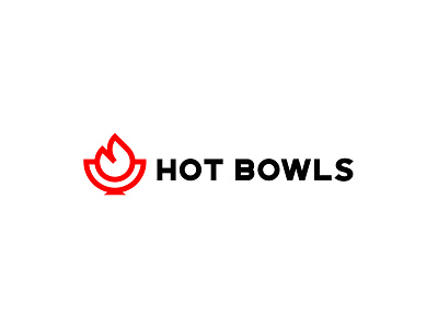 Hot Bowls Logo Design bowl brand branding design fire flame food hot icon logo logo design logodesign minimal