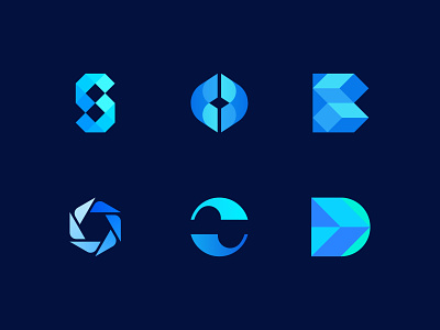 Logo Marks blue blue color brand branding design geometric icon icons logo logo mark logo marks logo marks set logodesign mark minimal mosaic pixels set