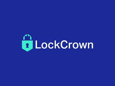 LockCrown Logo Design brand branding crown key lock logo logo design minimal safety security