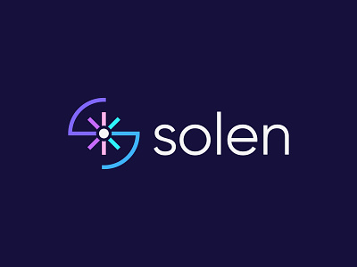 Solen Logo Design brand branding color design icon logo logodesign minimal shining solar sun tech