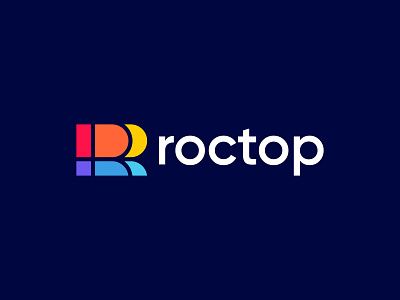 Roctop Logo Design brand branding colorful design finance fintech icon logo logodesign minimal r letter tech