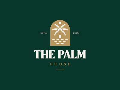 The Palm House Logo Design brand branding design house icon logo logodesign minimal palm sea sun the palm