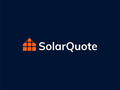 SolarQuote Logo Design brand branding design home house icon logo logodesign minimal solar solar panel solar system sun