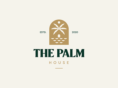 The Palm House Logo Design brand branding design home house icon logo logodesign minimal palm palm tree sea sun the palm