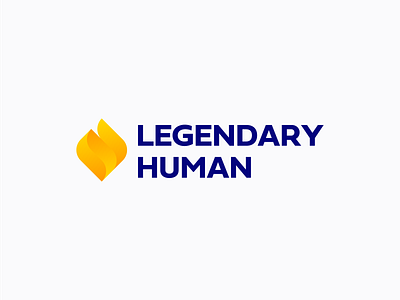 Legendary Human Logo Design brand branding design fire gradient human icon legendary logo logodesign minimal orange torch yellow