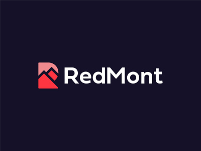 RedMont Logo Design brand branding design financial fintech icon logo logodesign minimal mountain red tech technology