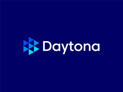Daytona Logo Design blue blue color brand branding d d letter design financial fintech icon logo logodesign minimal target tech technology triangle