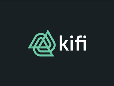 Kifi Logo Design brand branding connect design energy finance financial fintech icon kifi logo logodesign minimal money pay spiral tech technology triangle